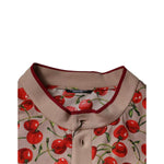 Dolce & Gabbana Beige Cherry Nylon Buttoned Casual Shirt