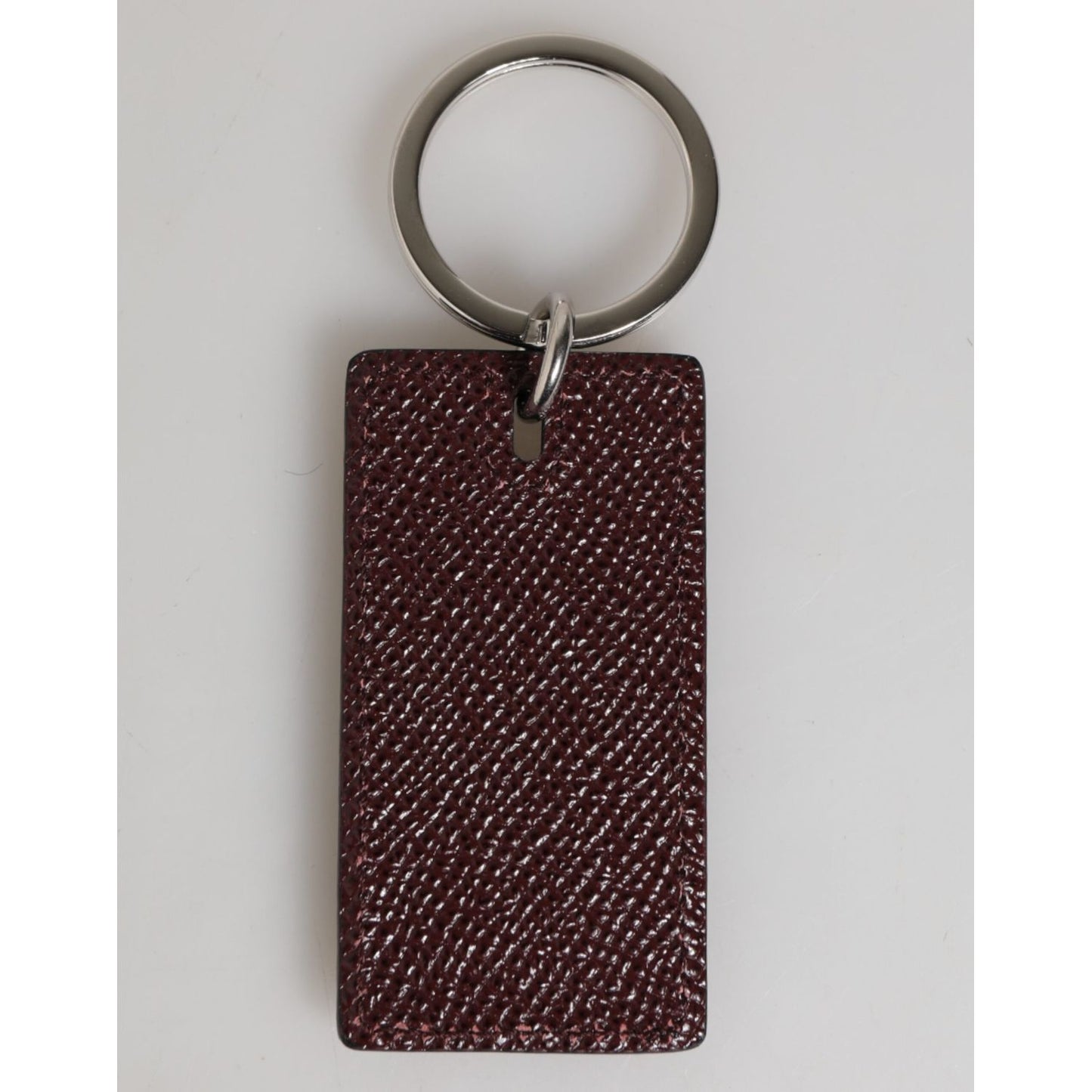 Dolce & Gabbana Dark Brown Leather Logo Metal Ring Men Keychain Keyring