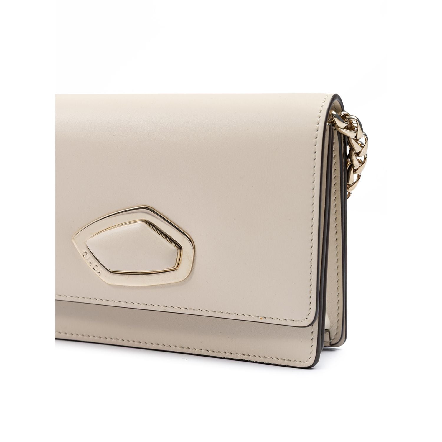 Giada Beige Leather Clutch Bag