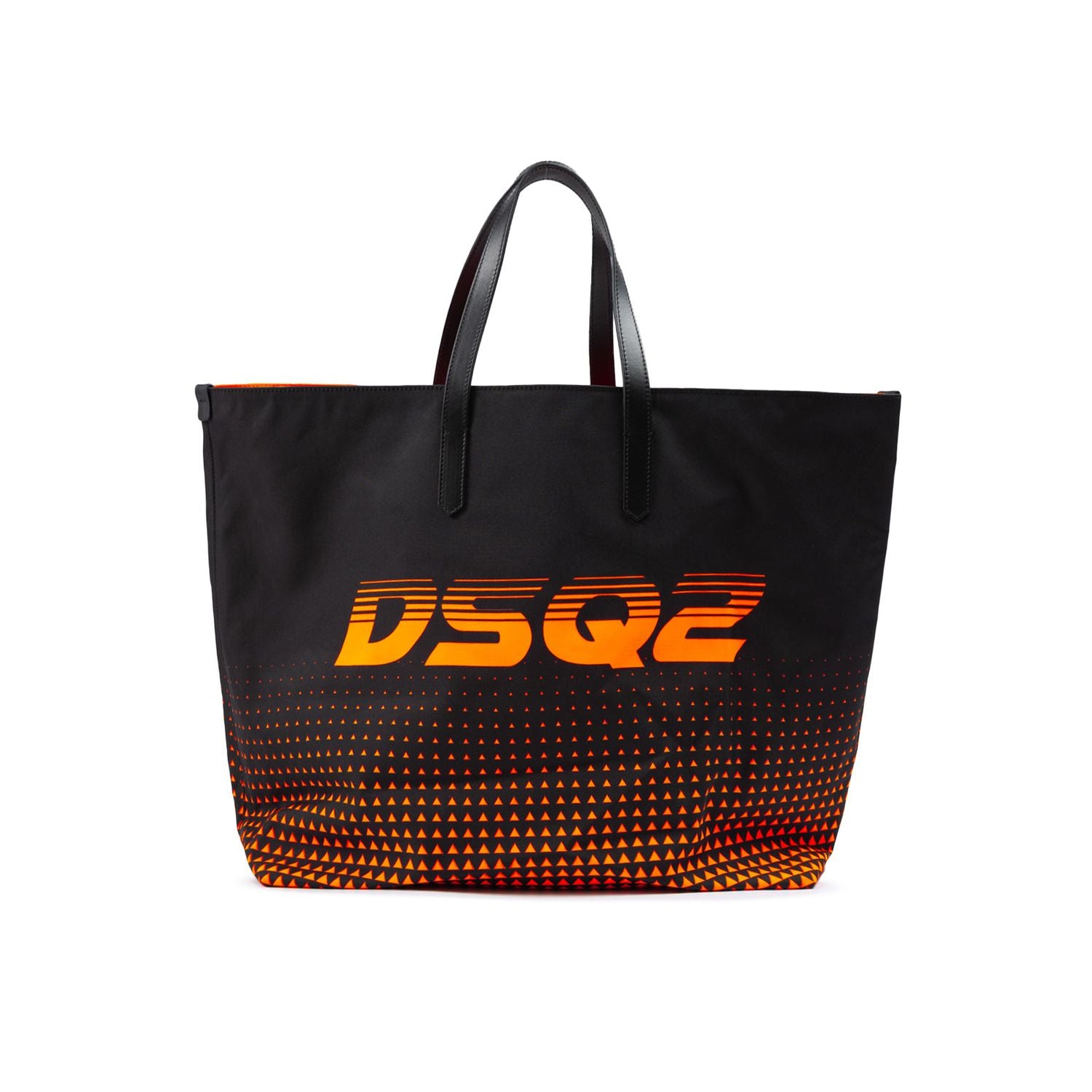 Front view with bag zipped and handles upright.