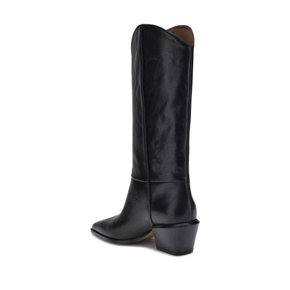 Paris Texas Black Calf Leather Bos Taurus Ankle Boots