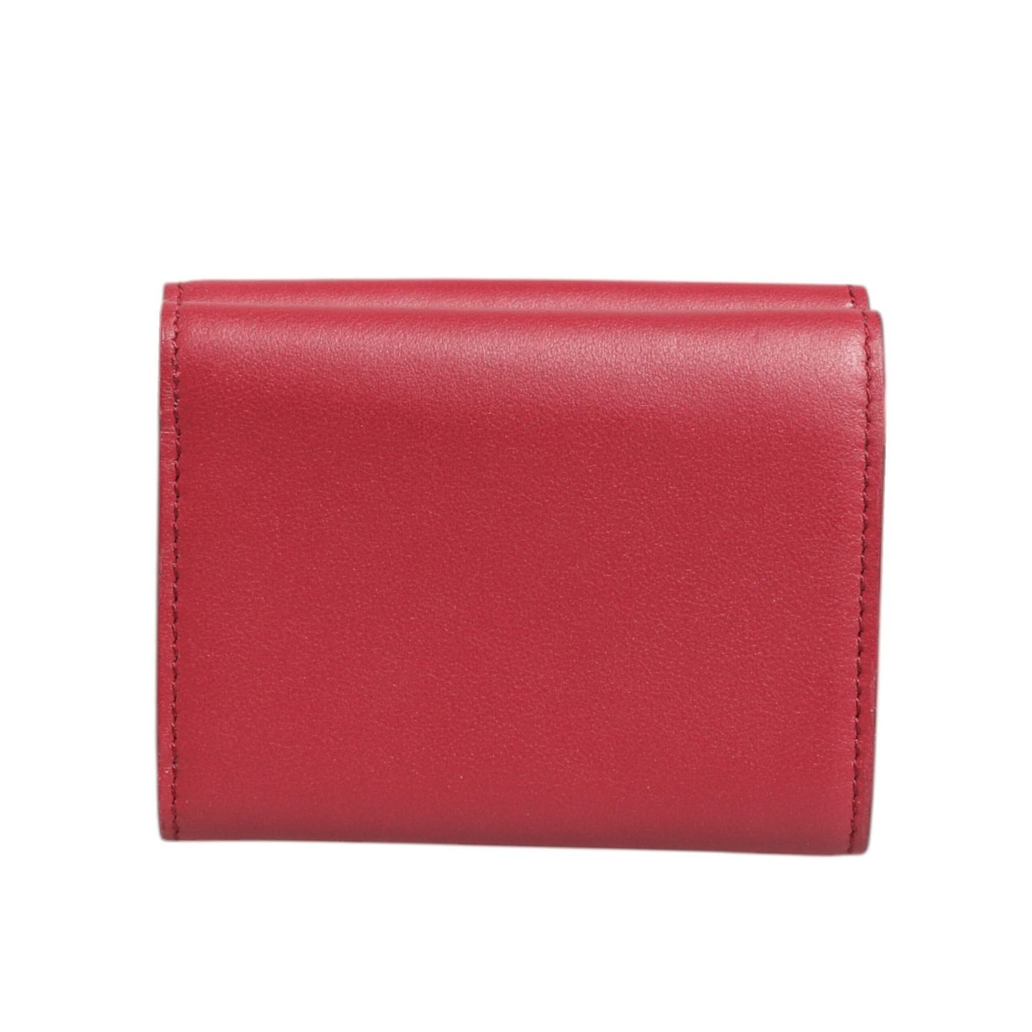 Dolce & Gabbana Red Leather Bold Logo Print Trifold Men Card Holder Wallet