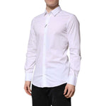 Dolce & Gabbana White Cotton GOLD Long Sleeves Formal Shirt TSH91345-39