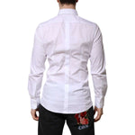 Dolce & Gabbana White Cotton GOLD Long Sleeves Formal Shirt TSH91345-39