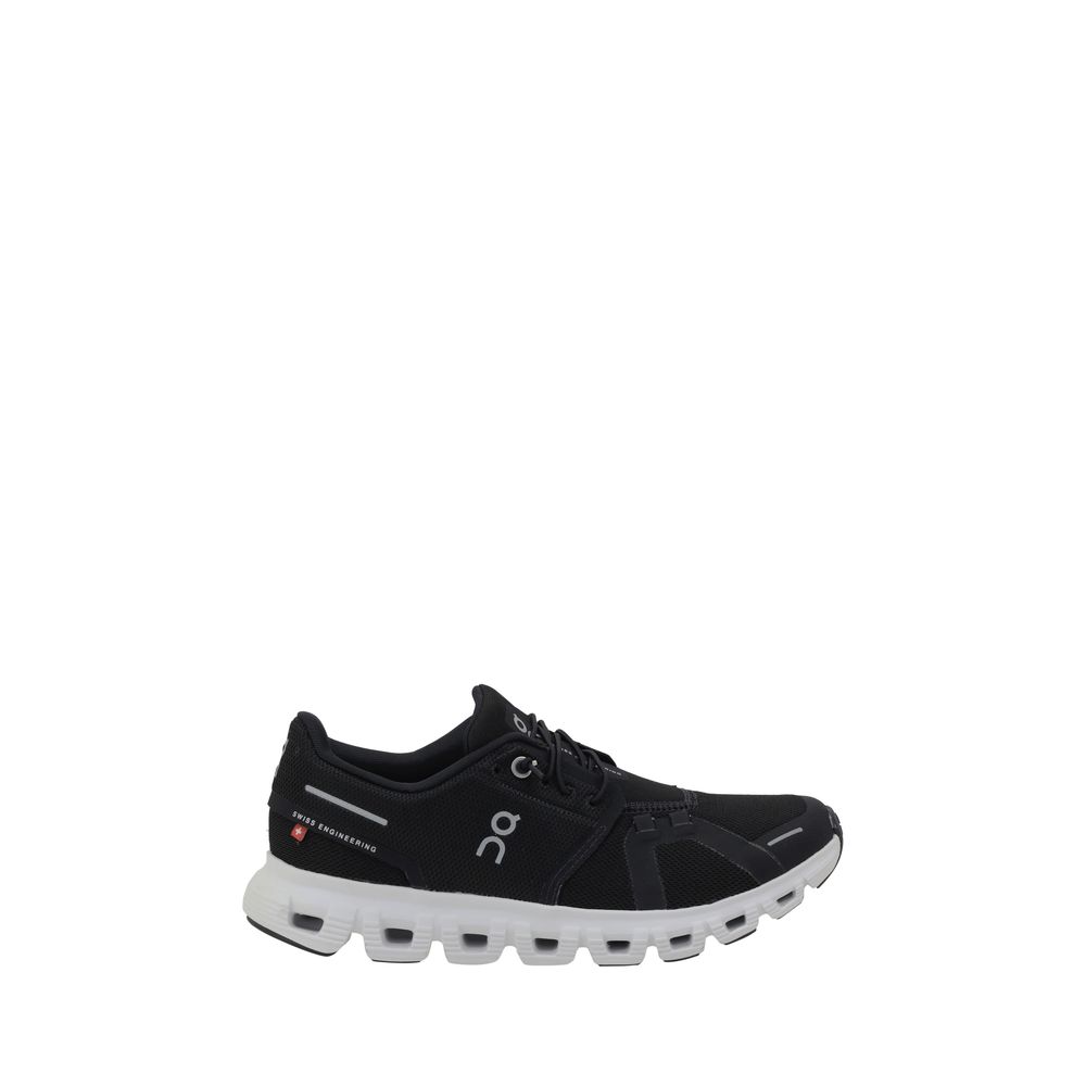 ON Black Polyester Athletic Sneakers with CloudTec® technology and non-slip rubber outsole.