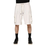 Dolce & Gabbana White Cotton Cargo Bermuda Sweatshorts Shorts PAN76654-46