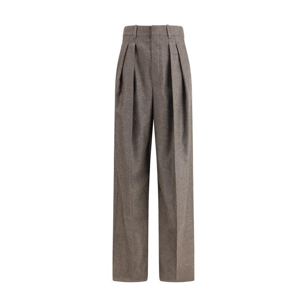 Saint Laurent Wool Herringbone pattern wide leg Pants SA-824389Y7K542003-IT36 | XS