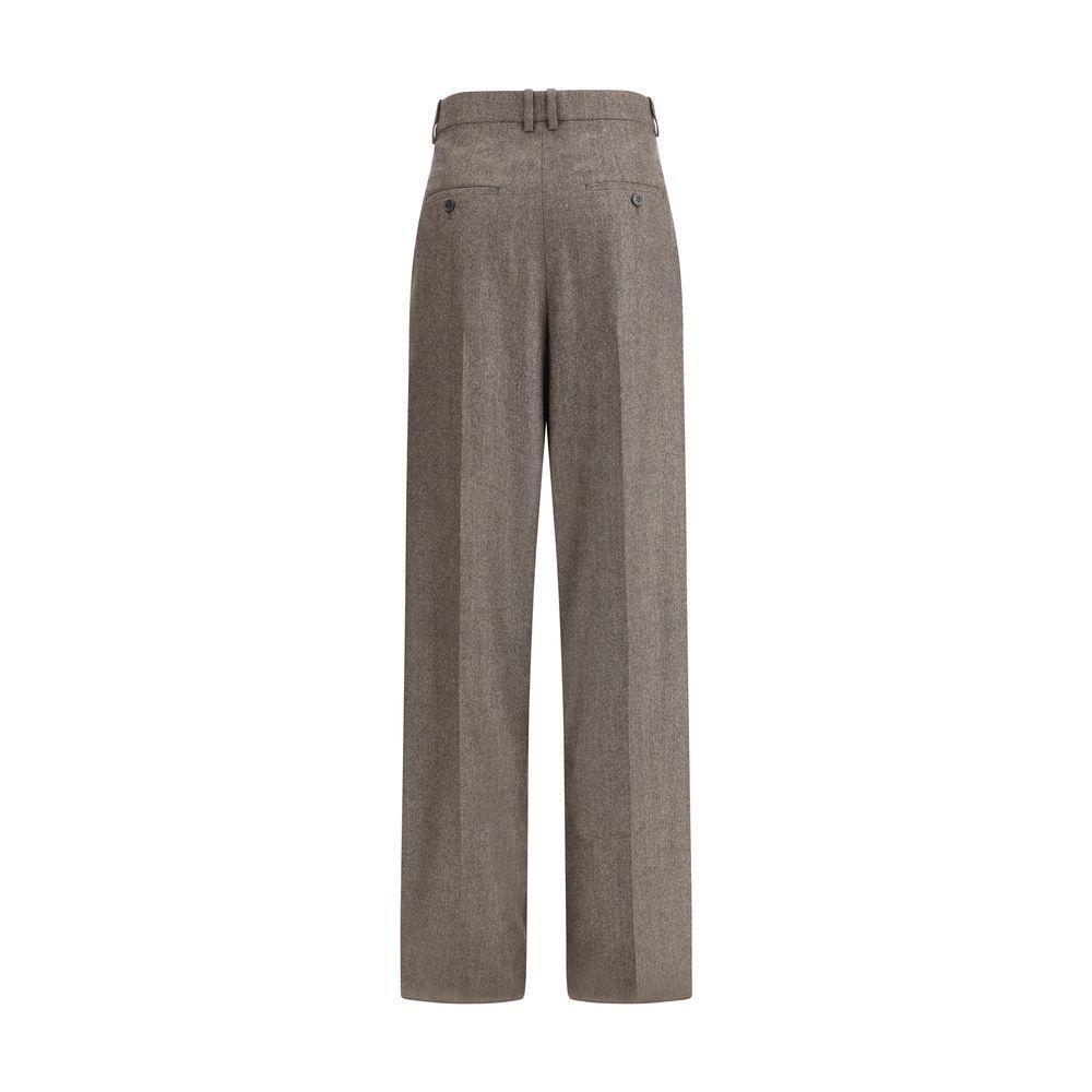Saint Laurent Wool Herringbone pattern wide leg Pants SA-824389Y7K542003-IT36 | XS