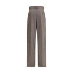 Saint Laurent Wool Herringbone pattern wide leg Pants SA-824389Y7K542003-IT36 | XS