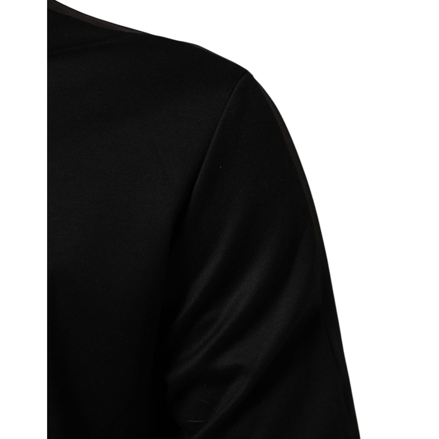 Dolce & Gabbana Black Cotton Logo Full Zip Men Bomber Jacket
