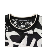 Dolce & Gabbana Black White Cotton Oversized Graffiti T-shirt