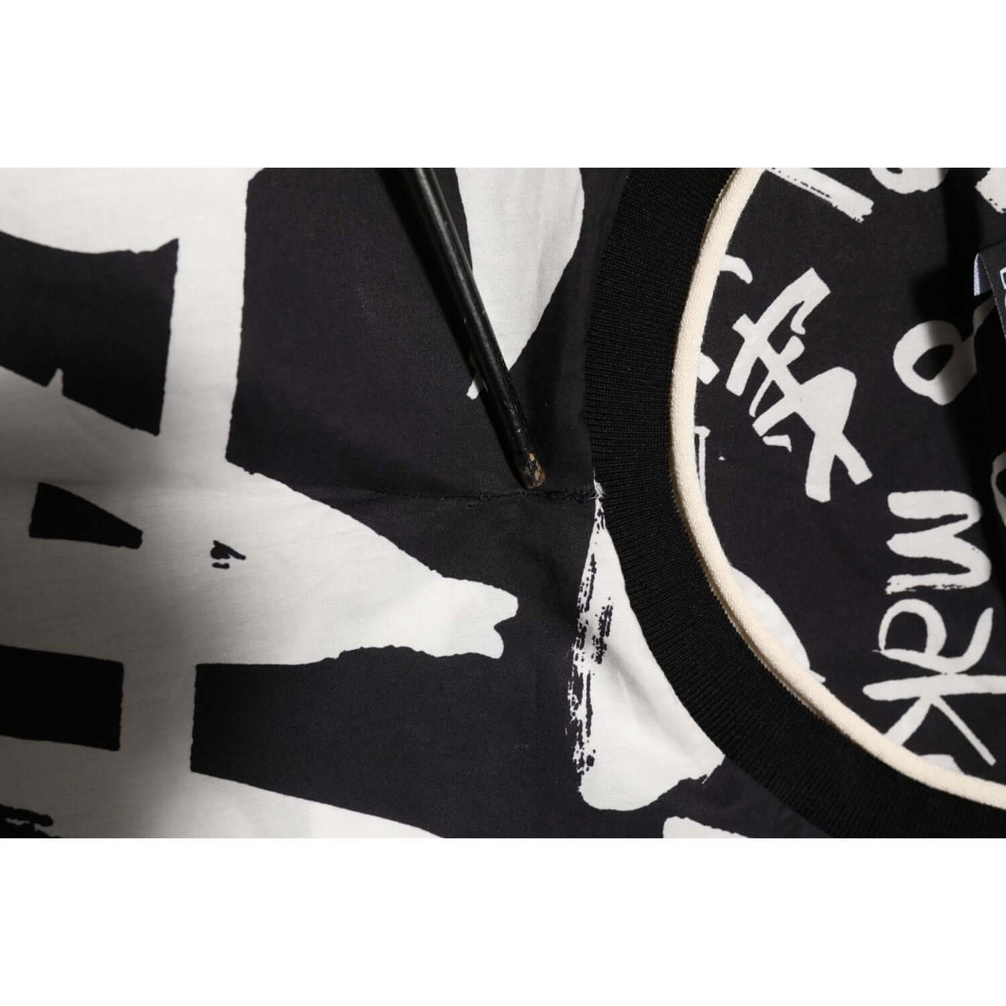 Dolce & Gabbana Black White Cotton Oversized Graffiti T-shirt