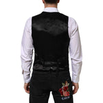 Dolce & Gabbana Black Wool Dress Formal Men Waistcoat Vest