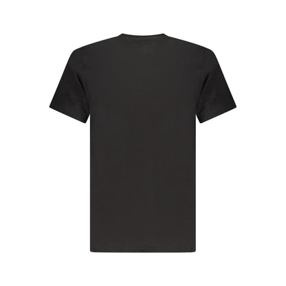 Tommy Hilfiger Black Cotton Men T-Shirt with crew neck, eco-friendly design, and distinctive branding for a stylish, sustainable wardrobe addition.
