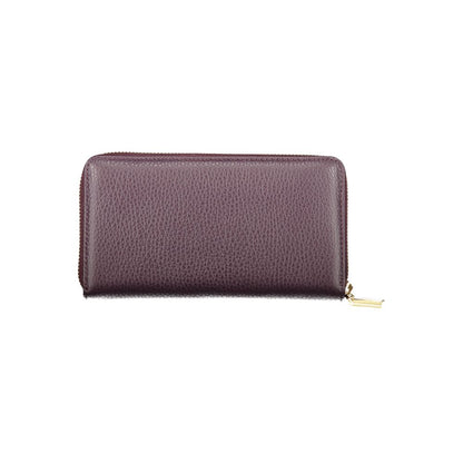 Coccinelle Purple Leather Women Wallet, Italian design, zip closure, luxury accessory for elegance and functionality.
