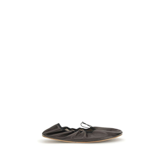 The Row Rounded Ballerinas TH-F1637N66BLK-EU37.5/US7.5