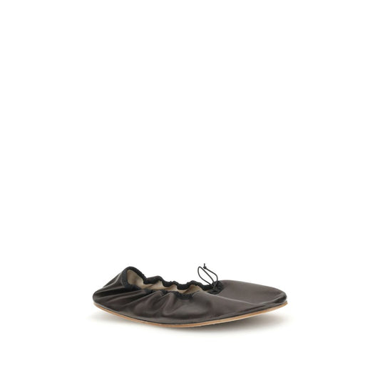 The Row Rounded Ballerinas TH-F1637N66BLK-EU37.5/US7.5
