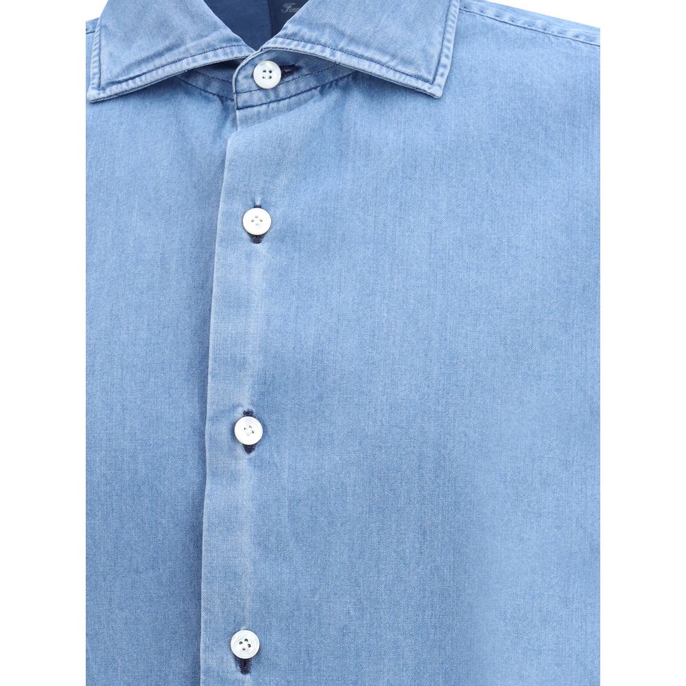 Finamore Blue Denim Shirt