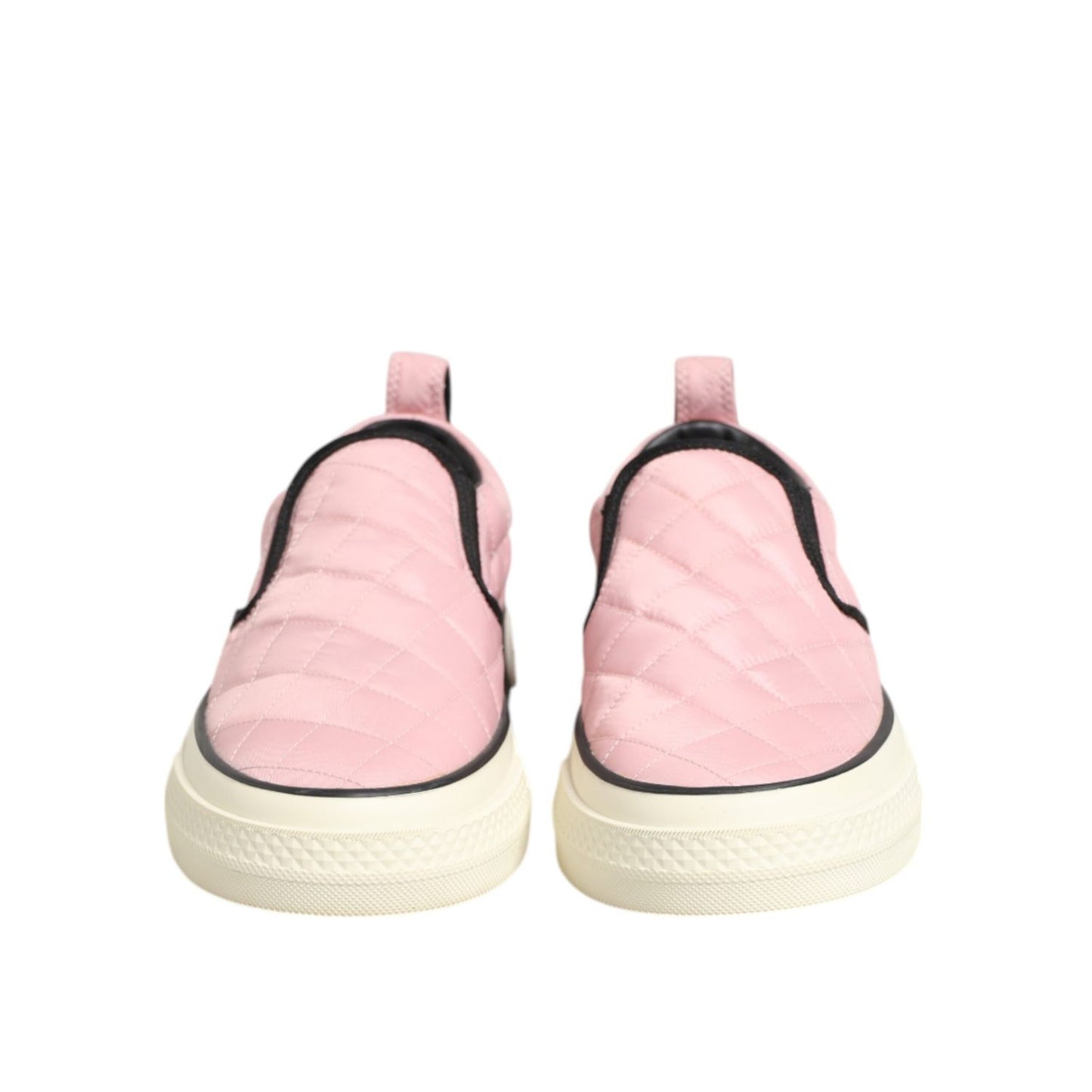 Dolce & Gabbana Pink Quilted Nylon Slip-On Sneaker Shoes