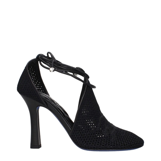 Burberry Black Fabric High Heel Pumps BU-15265300709641-EU36/US6