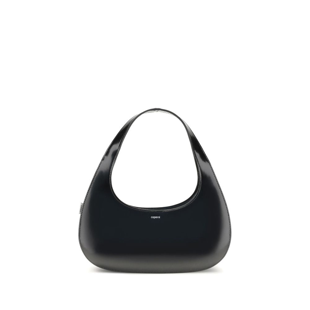Coperni Black Leather Swipe Baguette Shoulder Bag