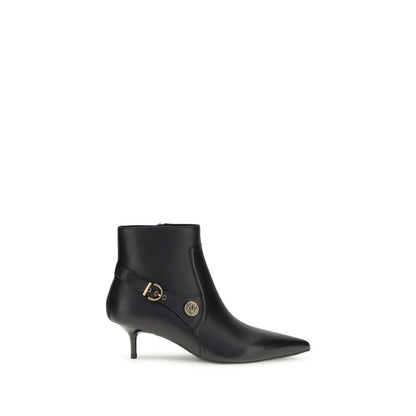 PINKO Black Calf Leather Bos Taurus Ankle Boots