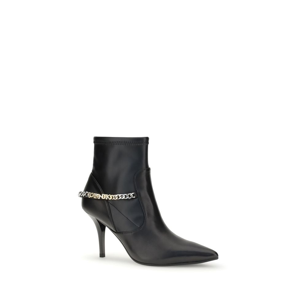 PINKO Black Calf Leather Bos Taurus Ankle Boots