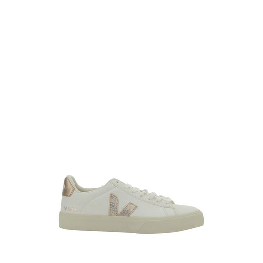 Veja White Calf Leather Bos Taurus Low Top Sneakers with contrasting panel details and logo appliques.