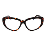 Max Mara Brown Women Glasses Frame in acetate, geometric style, full-rim with demo lenses, size 56-16-145, includes branded case.