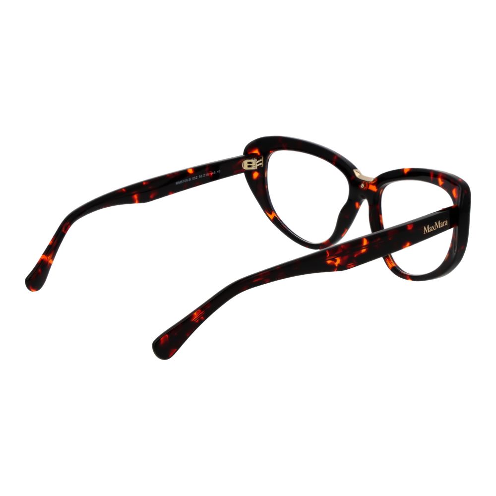 Max Mara Brown Women Glasses Frame, full-rim acetate with geometric design, branded case included, no blue-filter, size 56-16-145.
