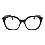 Max Mara Black Women Glasses Frame in acetate with full-rim round style, 53mm lenses, and 140mm temples, demo lenses included.