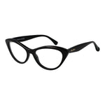 Max Mara Black Women Glasses Frame in cat-eye style, full-rim acetate with demo lenses. Includes branded case, size 53-16-140.