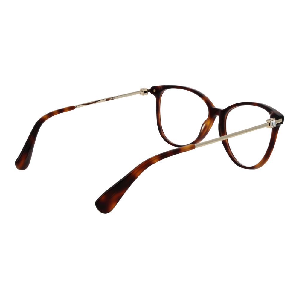 Max Mara Brown Women Glasses Frame full-rim panto style with metal and plastic construction
