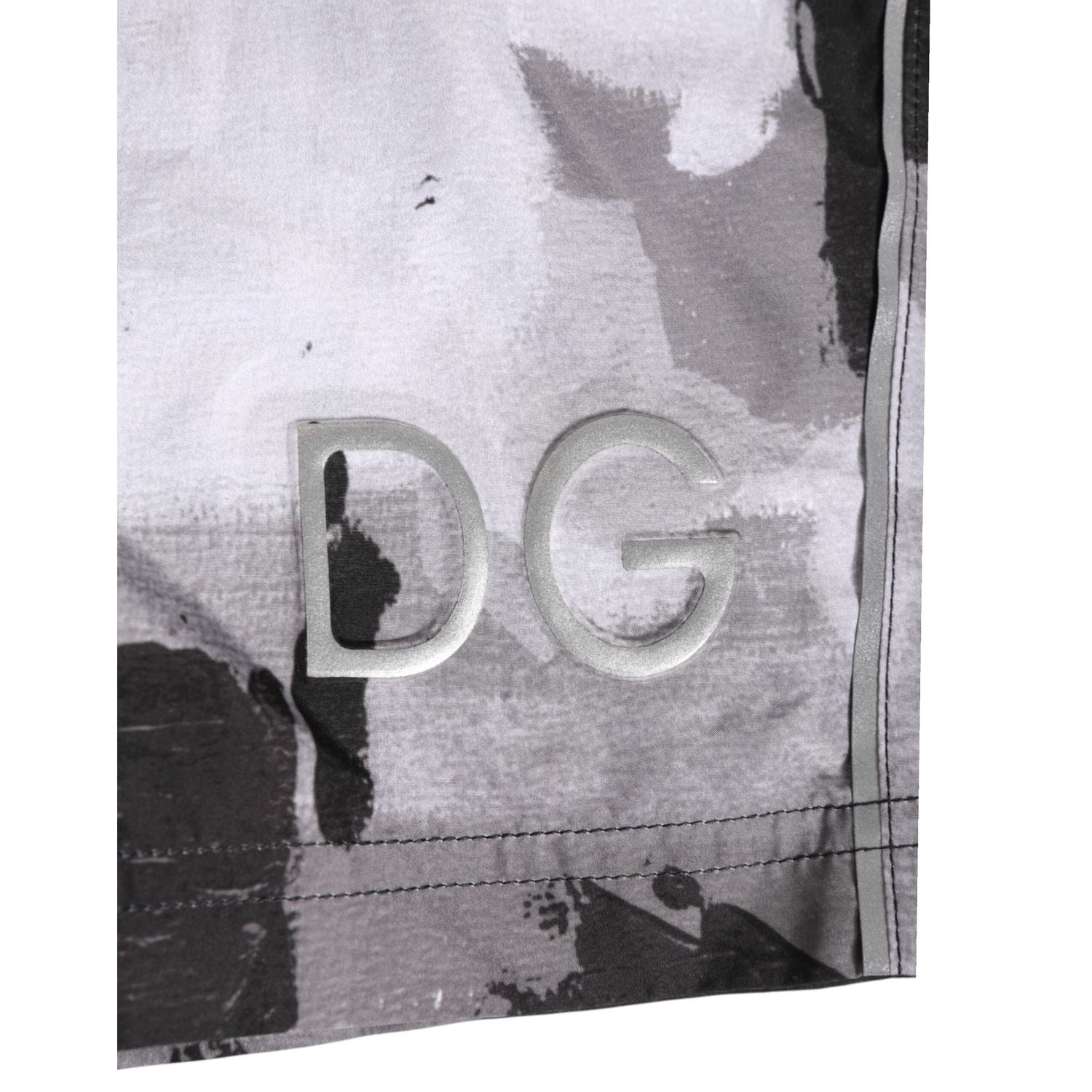 Dolce & Gabbana Black White Camouflage DG Logo Men Swimwear