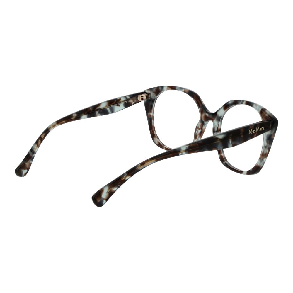 Max Mara Brown Women Glasses Frame in acetate with full-rim design, demo lenses, and a frame color of brown.