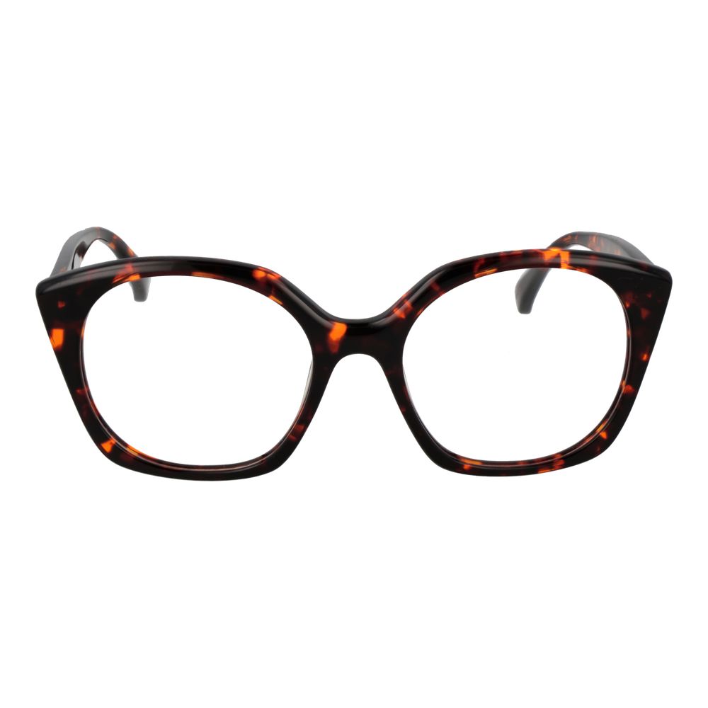 Max Mara Brown Women Glasses Frame - full-rim, 53mm lens width, 18mm bridge, plastic material, demo lenses included, branded case included.