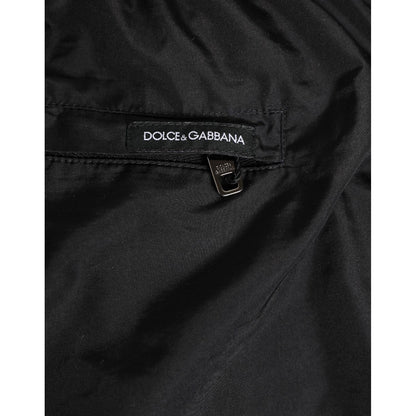 Dolce & Gabbana Black White Striped DG Logo Men Short  Swimwear