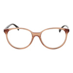 Max Mara Brown Women Glasses Frame in acetate with full-rim style and round shape; demo lenses included.