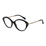 Max Mara Black Women Glasses Frame in full-rim acetate with demo lenses, round style, frame width 140mm, includes branded case.
