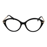 Max Mara Black Women Glasses Frame in acetate, full-rim style with round lenses, includes branded case, perfect for stylish eyewear choice.