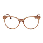 Max Mara Pink Women Glasses Frame in rose acetate with full-rim style, round design, demo lenses, and branded case included.