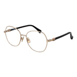 Max Mara Gold Women Glasses Frame, round style with metal full-rim, demo lenses, branded case included.