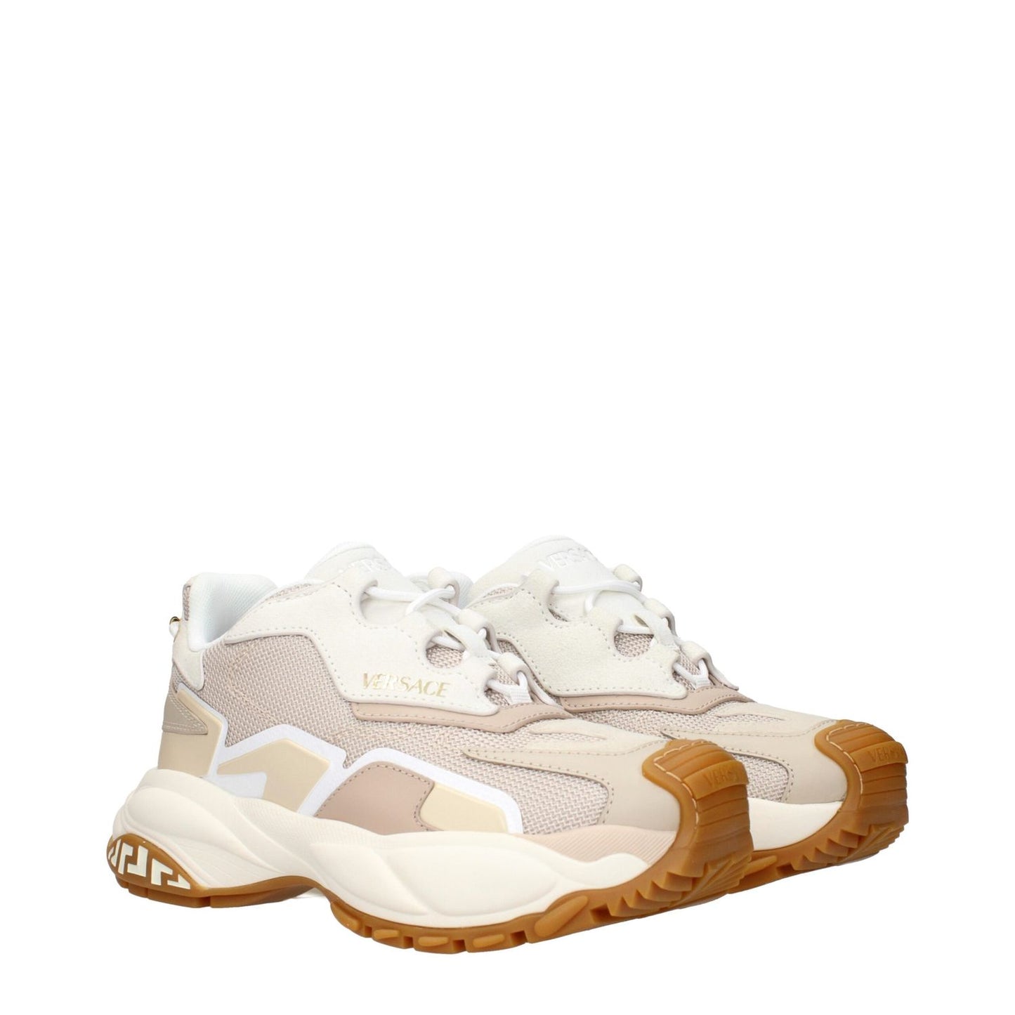Versace Beige Fabric Chunky Sneakers