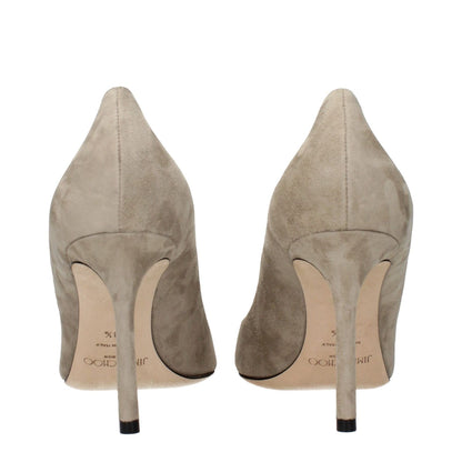 Jimmy Choo Gray Leather High Heel Pumps