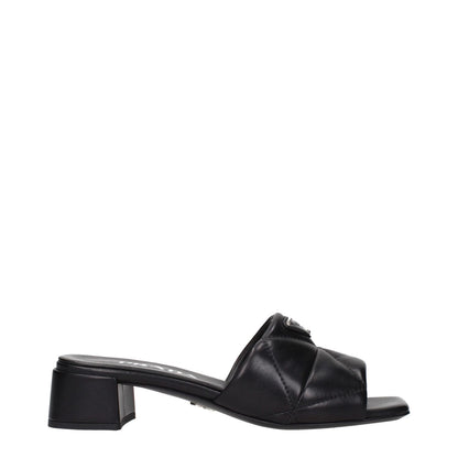 Prada Black Leather Sandals