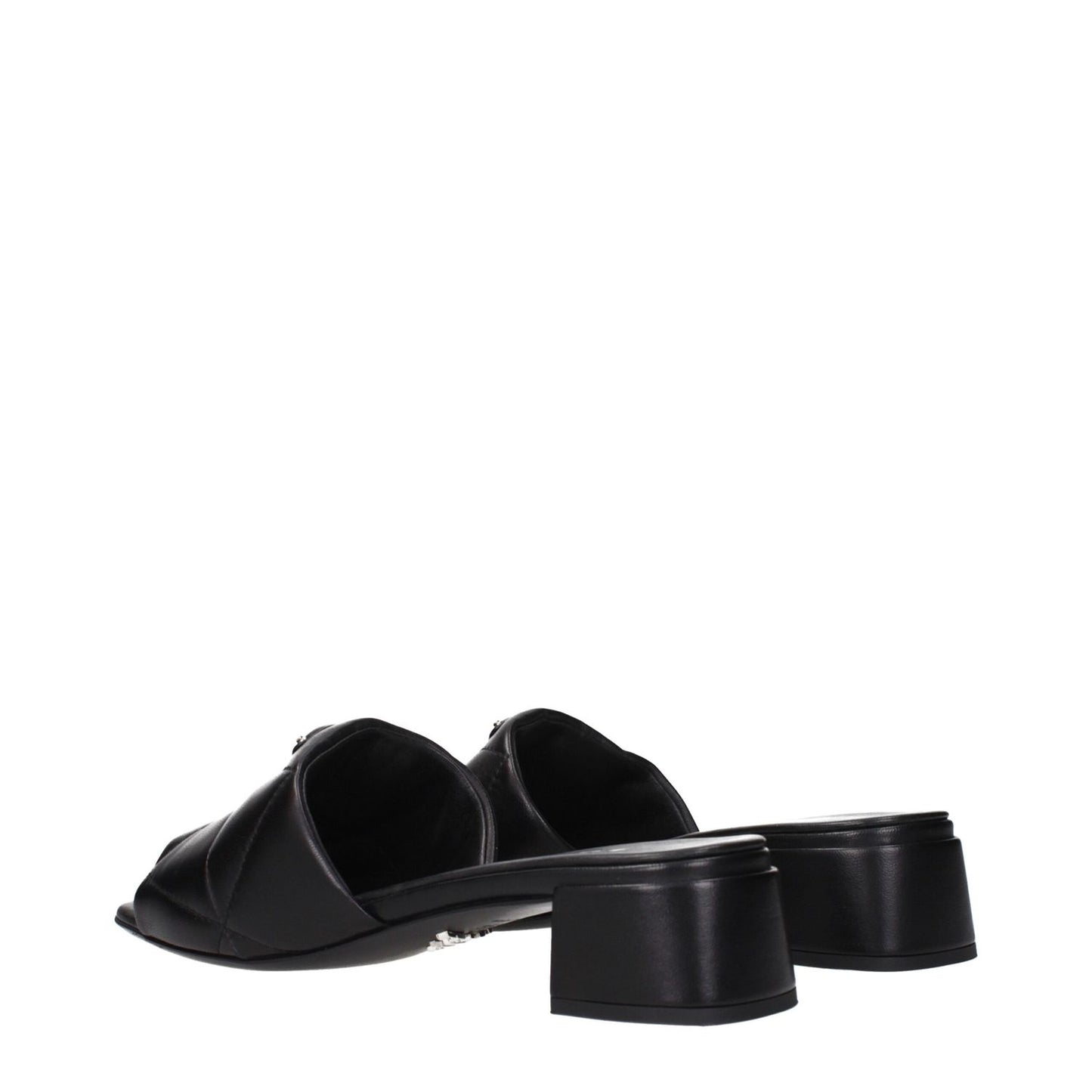 Prada Black Leather Sandals