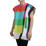 Dolce & Gabbana Multicolor Print Blouse Cotton Tank TV Print T-shirt TSH83239-36