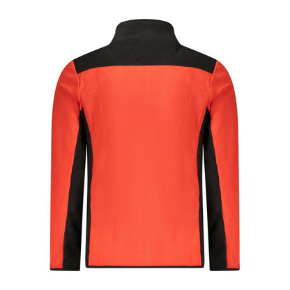 Back view of Norway 1963 Red Polyester Men Sweater with black accents