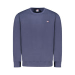 Norway 1963 Blue Cotton Men Sweater featuring classic crew neck with brand appliqué