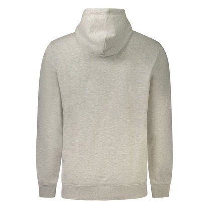 Back view of Tommy Hilfiger Gray Cotton Men Sweater with hood detail.
